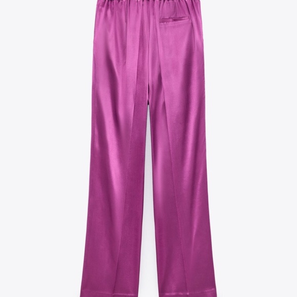 SOLD!!! Zara Satin Effect Tie Blazer Pants Set NWT - Picture 6 of 8